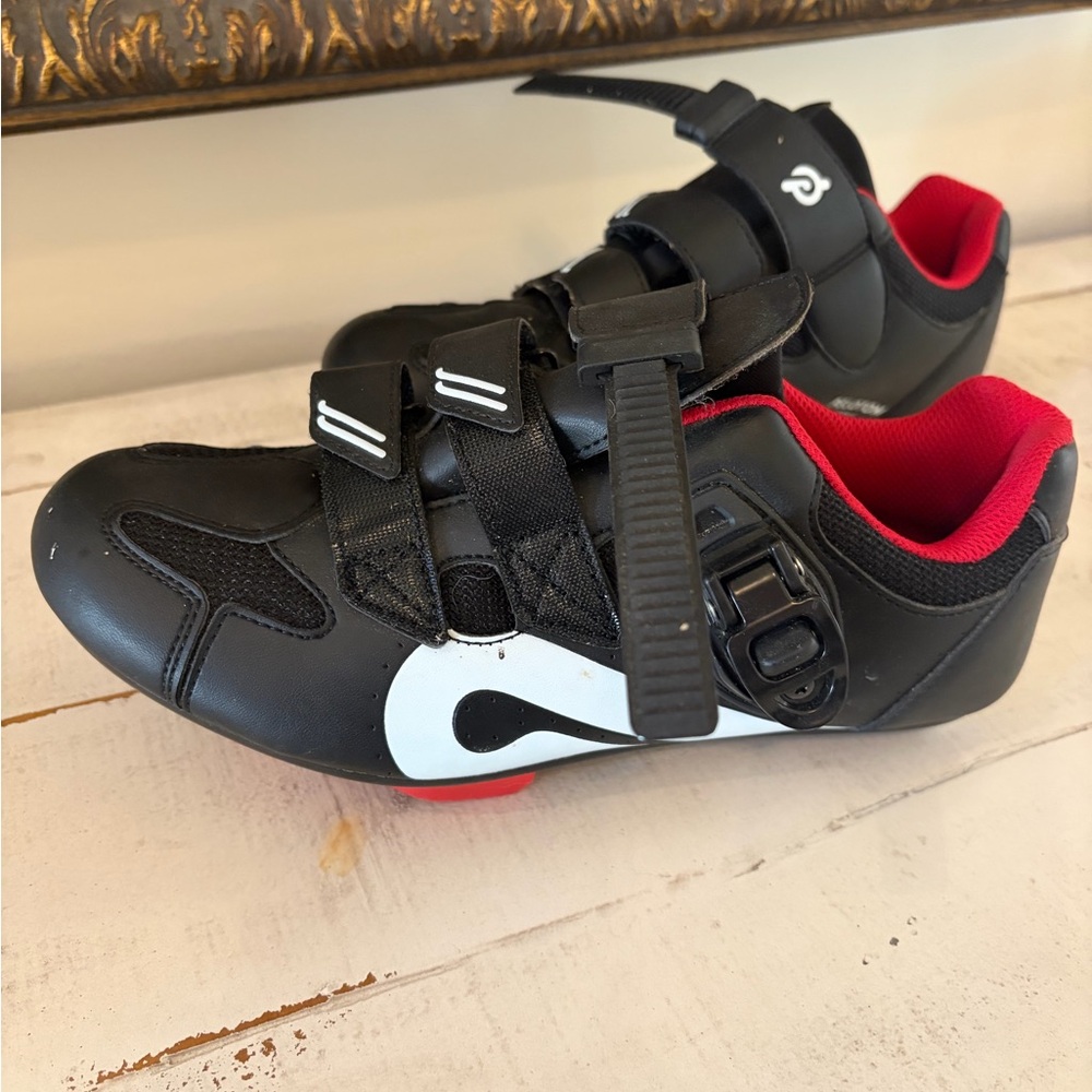 Peloton Black and Red Cycling Shoes